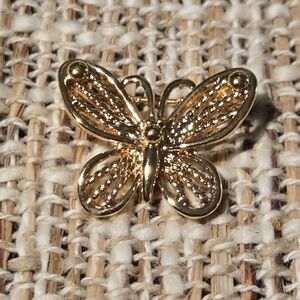 Vintage Napier Goldtone Butterfly Pin 1"X1"